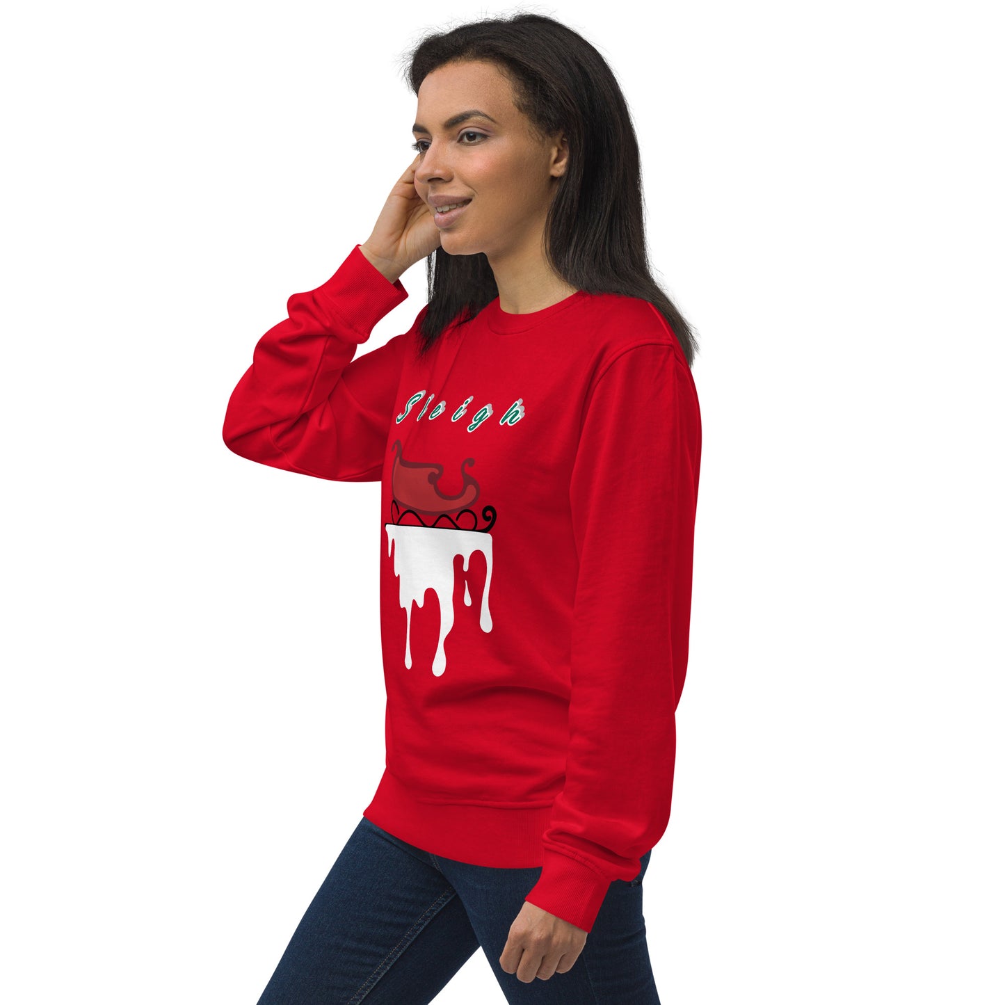 Christmas Sweatshirt, Sleigh Sweater. Santa Sleigh's Unisex organic sweatshirt