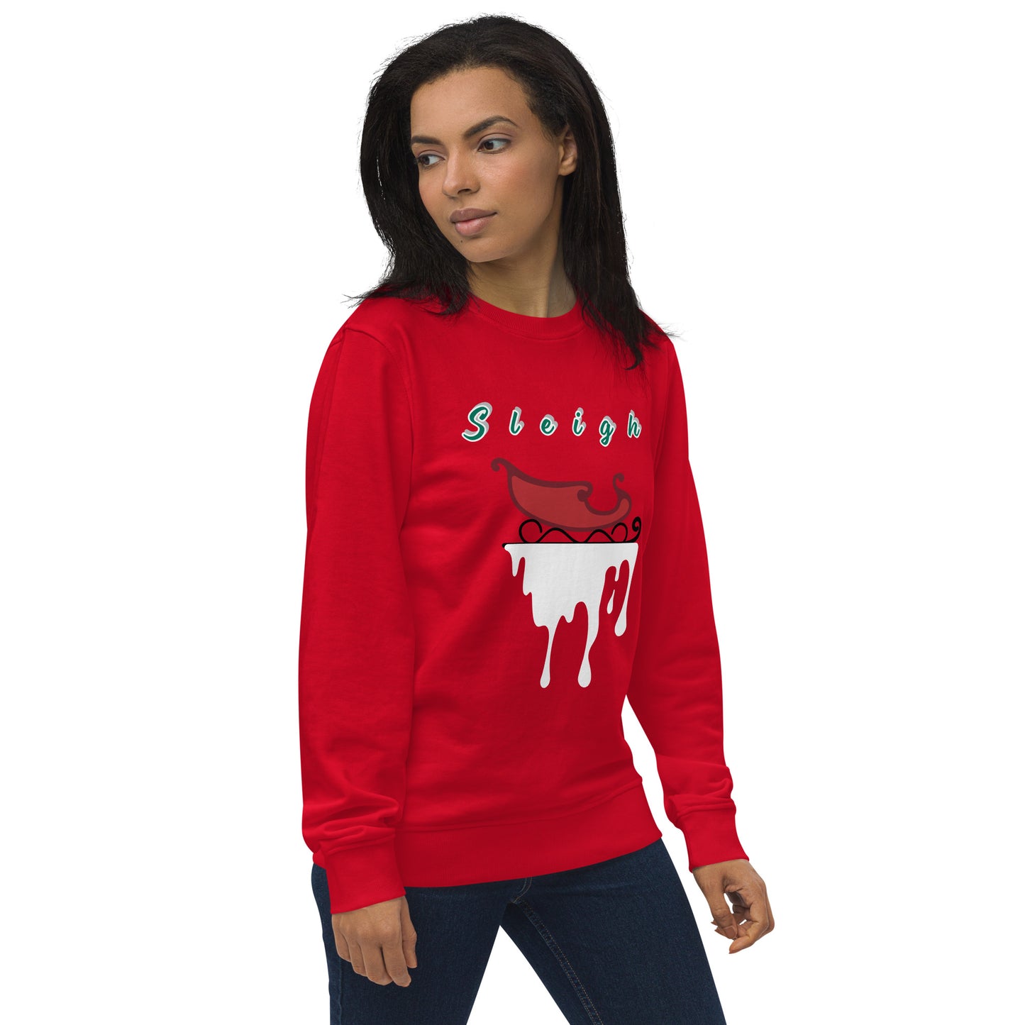 Christmas Sweatshirt, Sleigh Sweater. Santa Sleigh's Unisex organic sweatshirt
