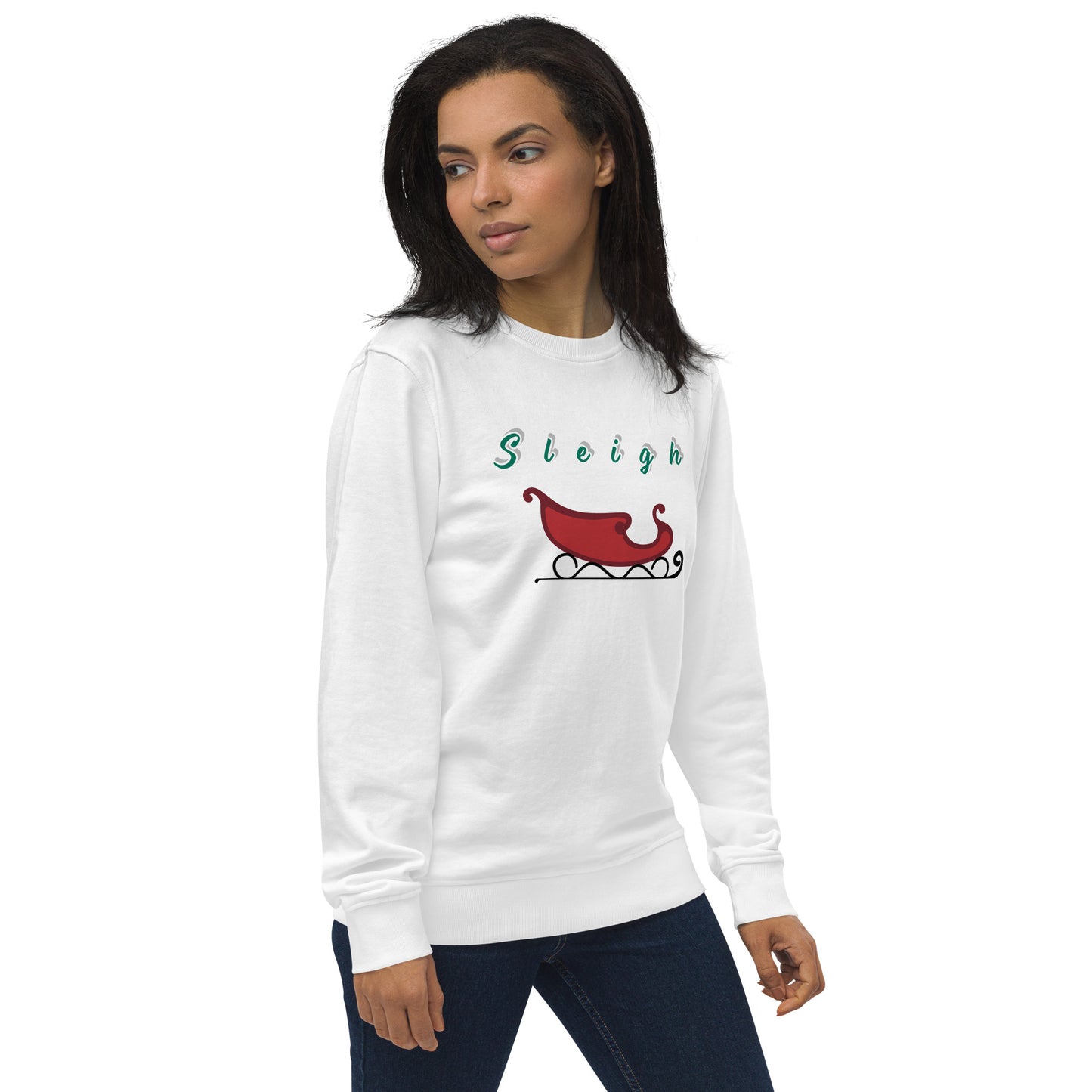 Christmas Sweatshirt, Sleigh Sweater. Santa Sleigh's Unisex organic sweatshirt