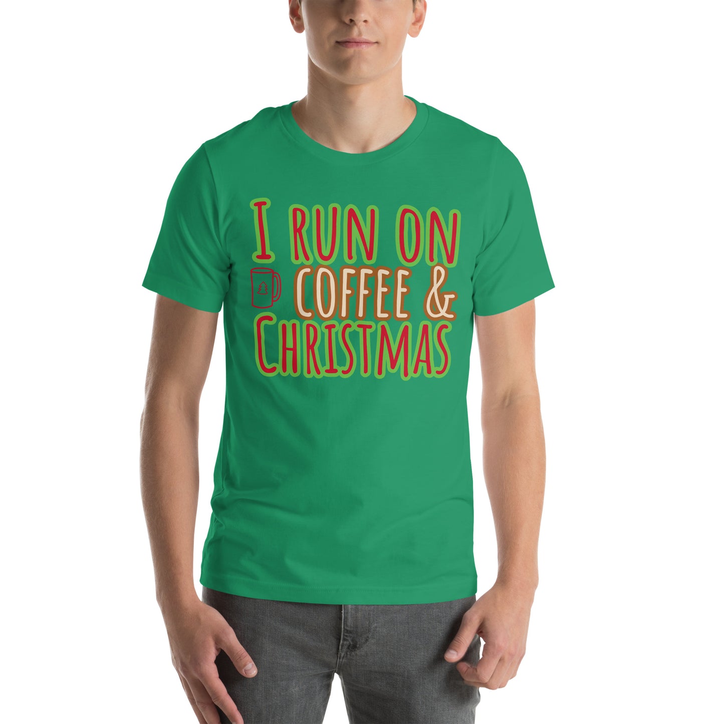 I Run On Coffee & Christmas, Unisex T-shirt