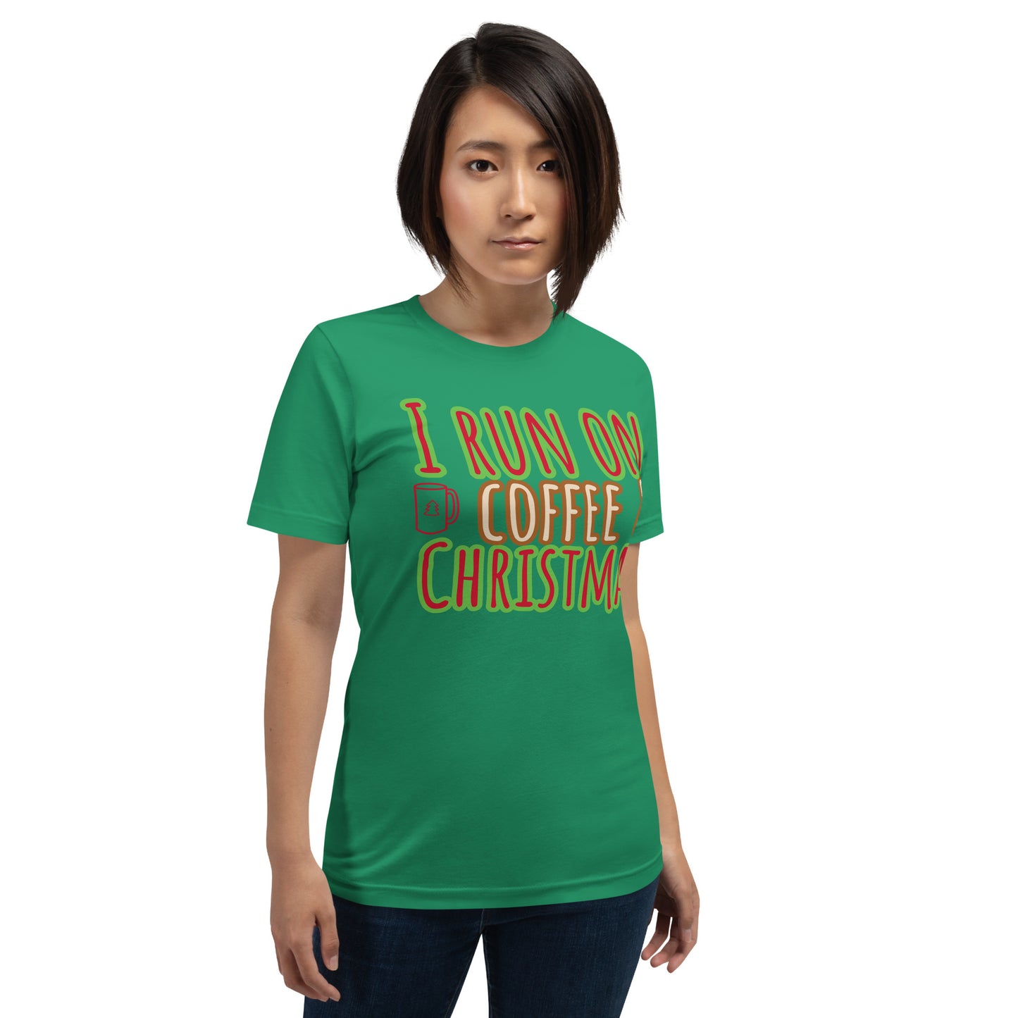 I Run On Coffee & Christmas, Unisex T-shirt