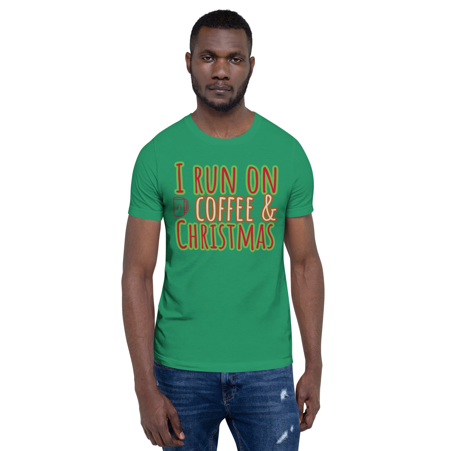 I Run On Coffee & Christmas, Unisex T-shirt