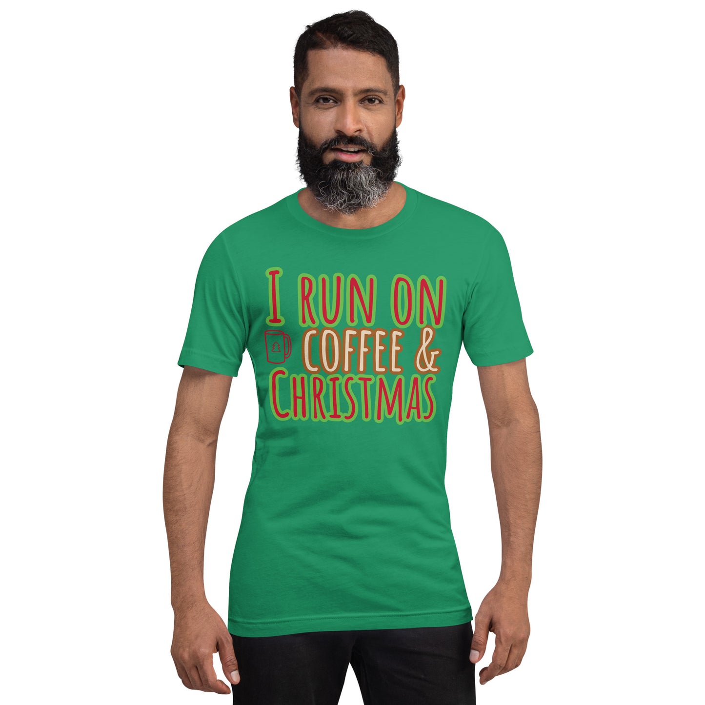 I Run On Coffee & Christmas, Unisex T-shirt