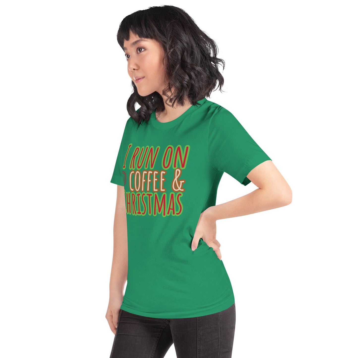 I Run On Coffee & Christmas, Unisex T-shirt