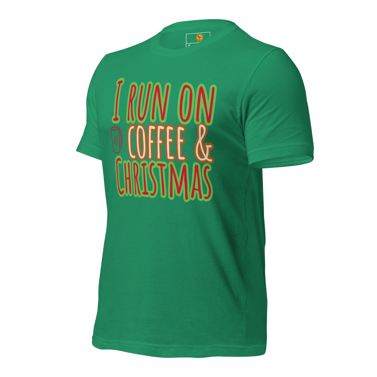 I Run On Coffee & Christmas, Unisex T-shirt