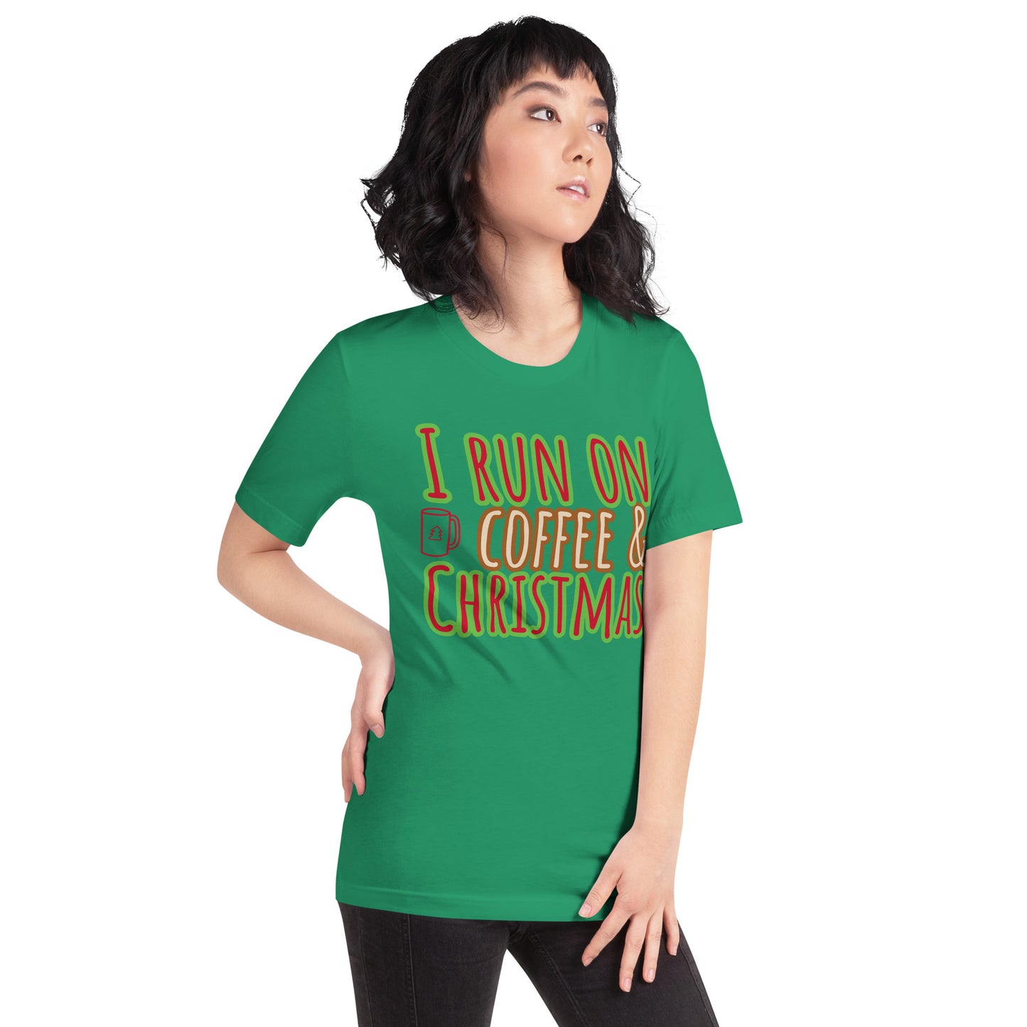 I Run On Coffee & Christmas, Unisex T-shirt