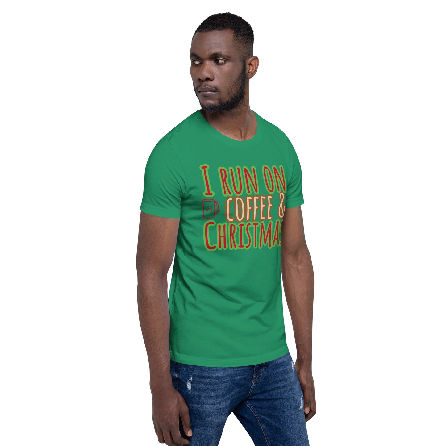 I Run On Coffee & Christmas, Unisex T-shirt