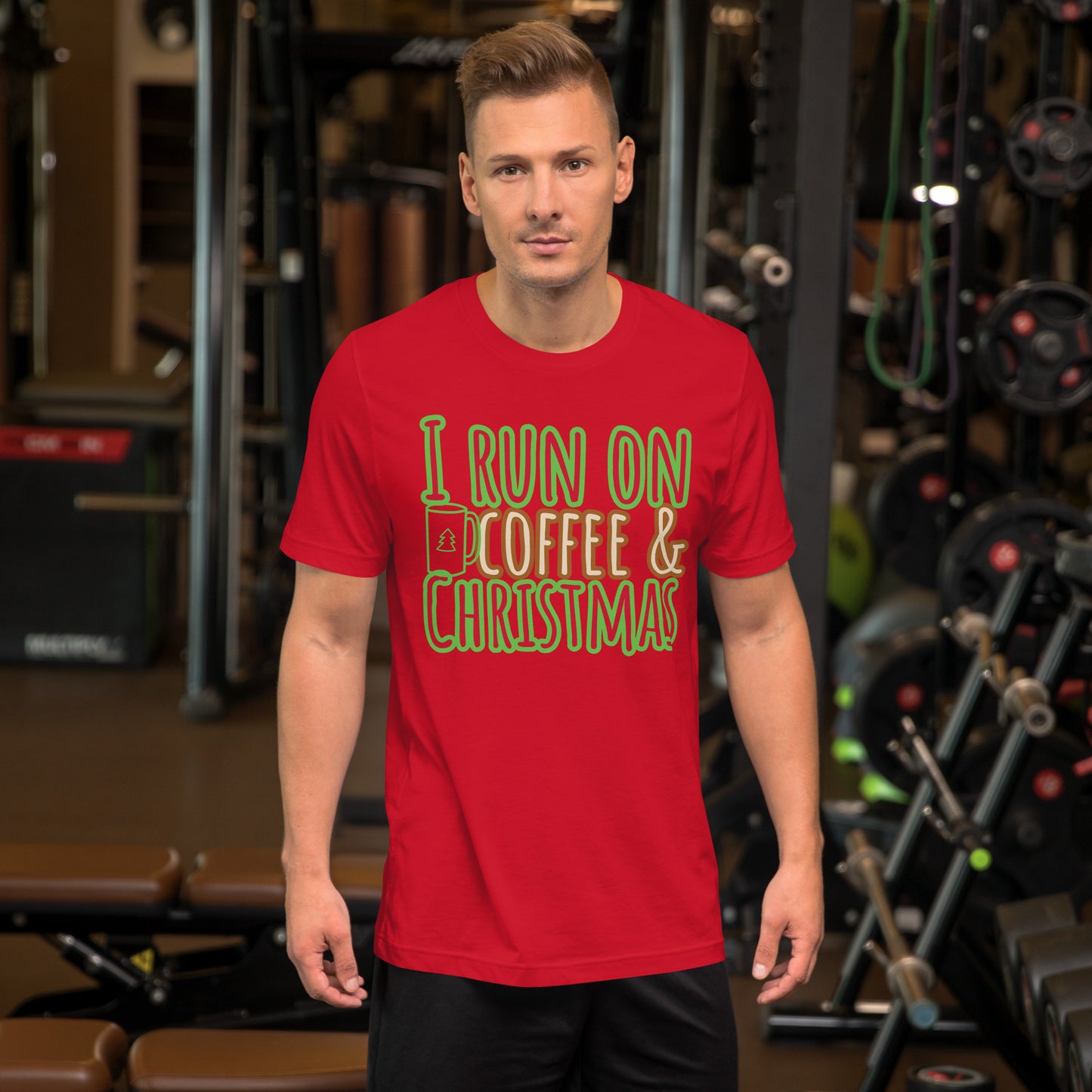 I Run On Coffee & Christmas, Unisex T-shirt
