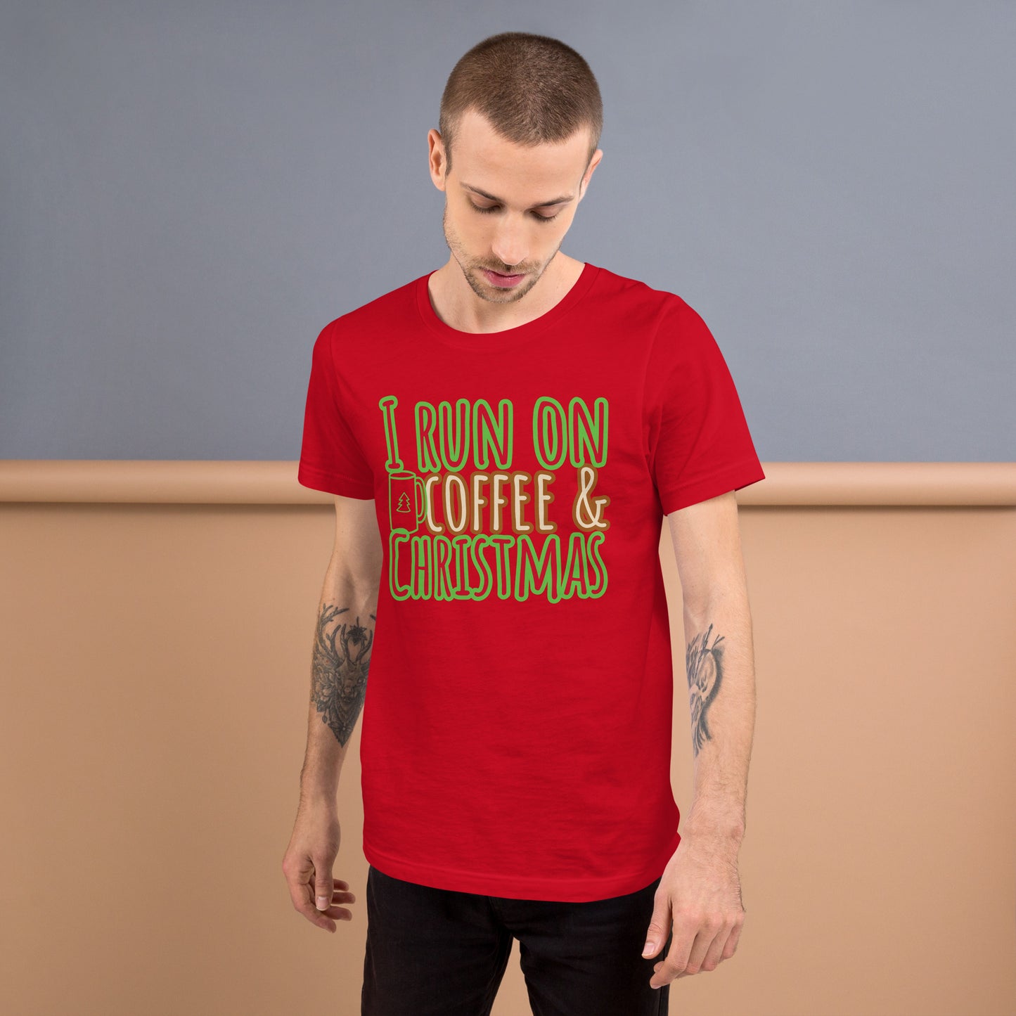 I Run On Coffee & Christmas, Unisex T-shirt