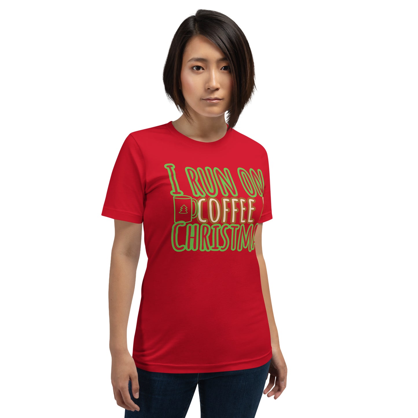 I Run On Coffee & Christmas, Unisex T-shirt
