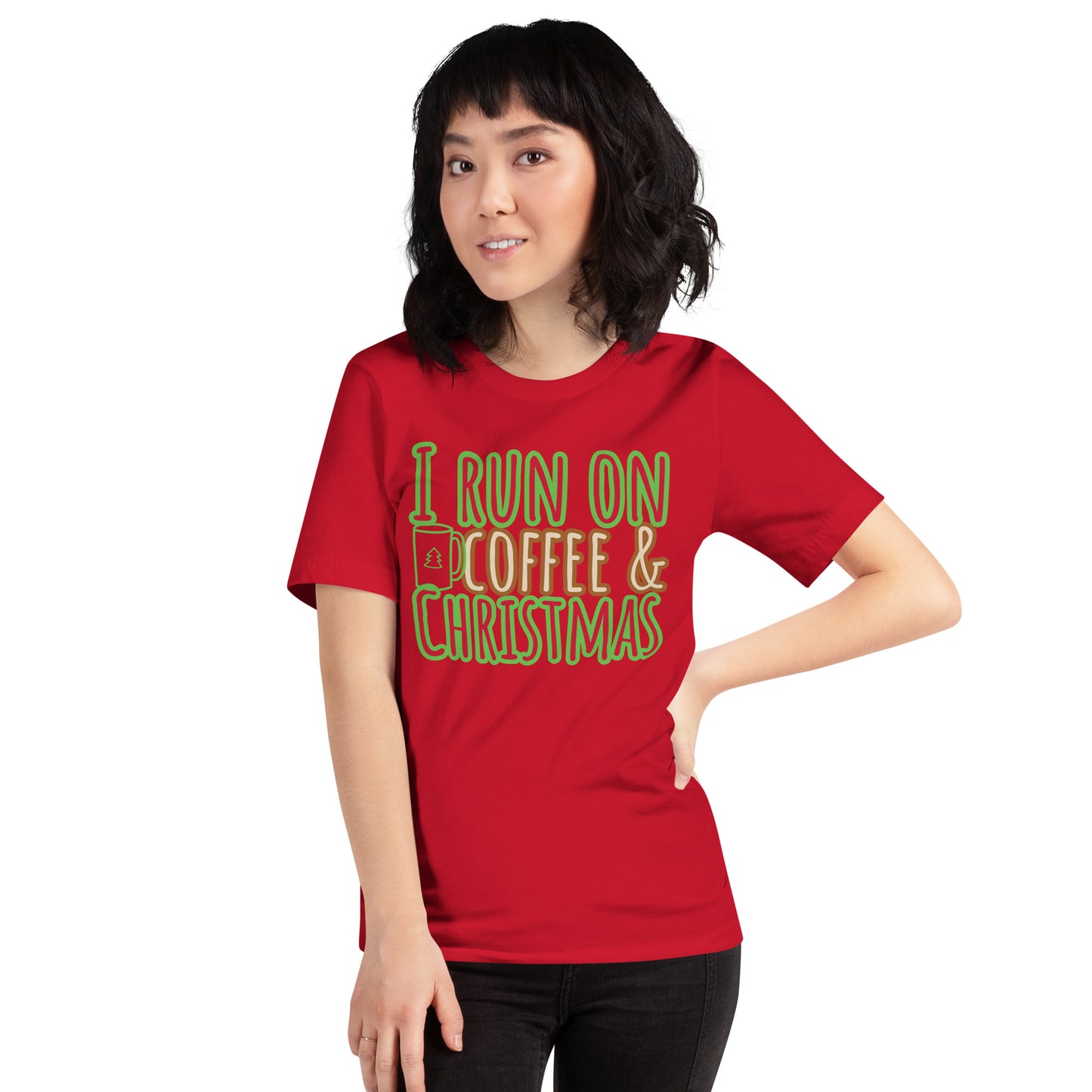 I Run On Coffee & Christmas, Unisex T-shirt