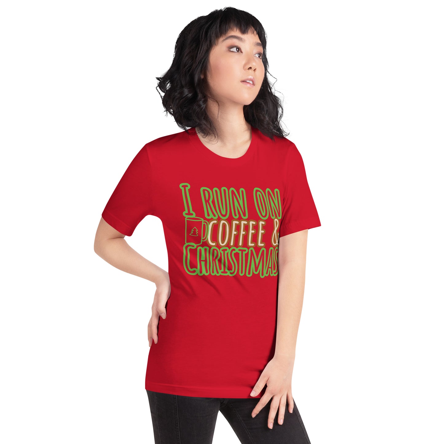 I Run On Coffee & Christmas, Unisex T-shirt