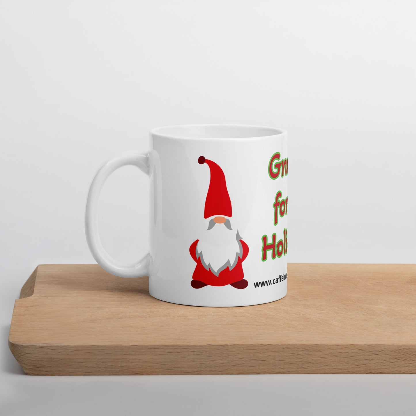 Gnome for the Holiday's mug available in 3 sizes- 11, 15, and 20 oz