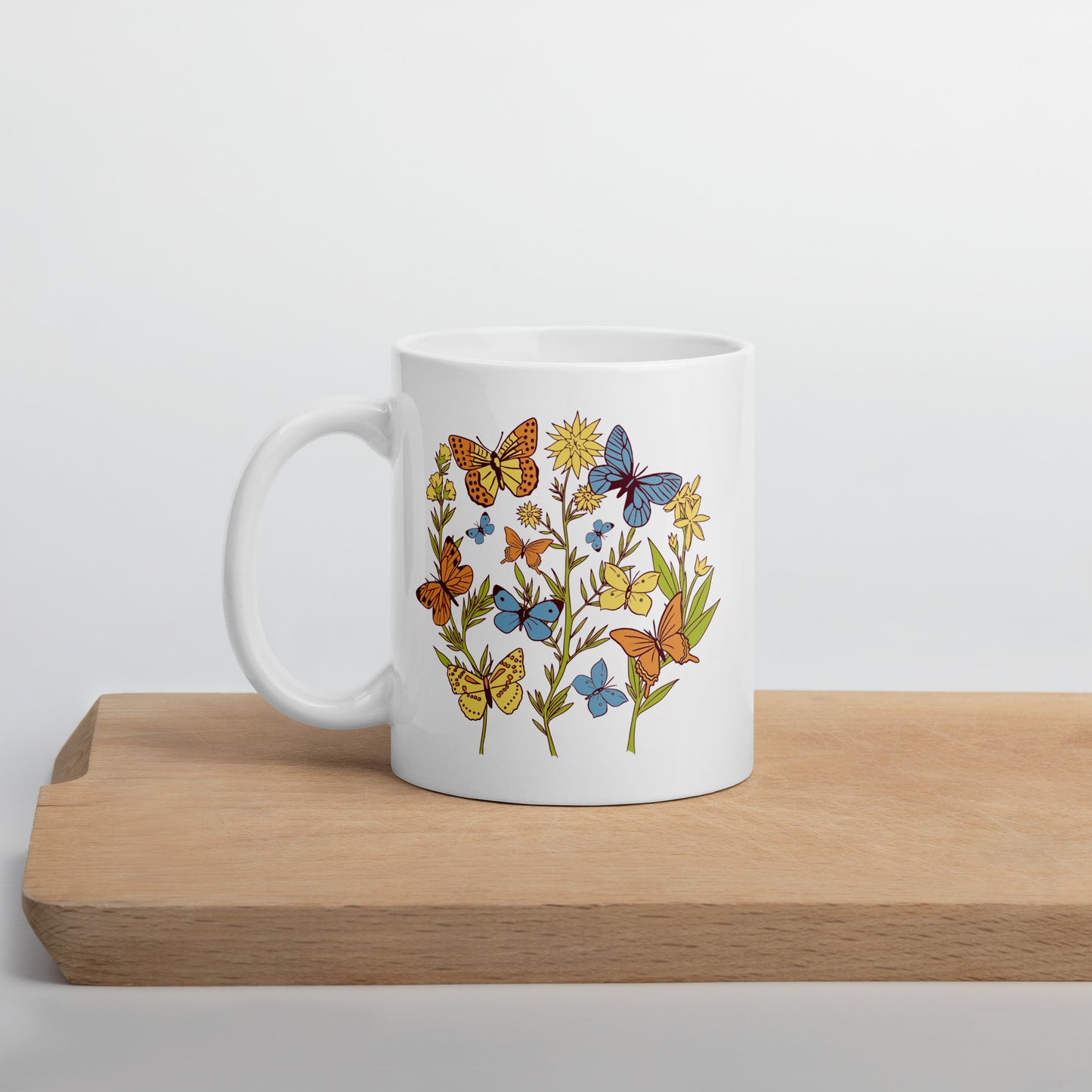 I Love Spring White glossy mug