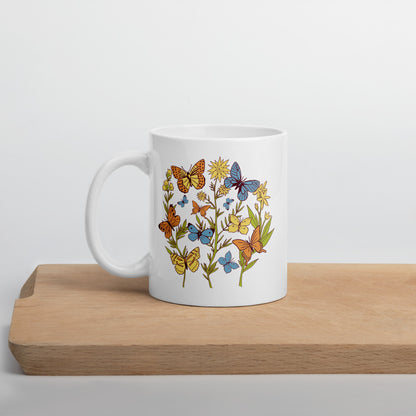 I Love Spring White glossy mug