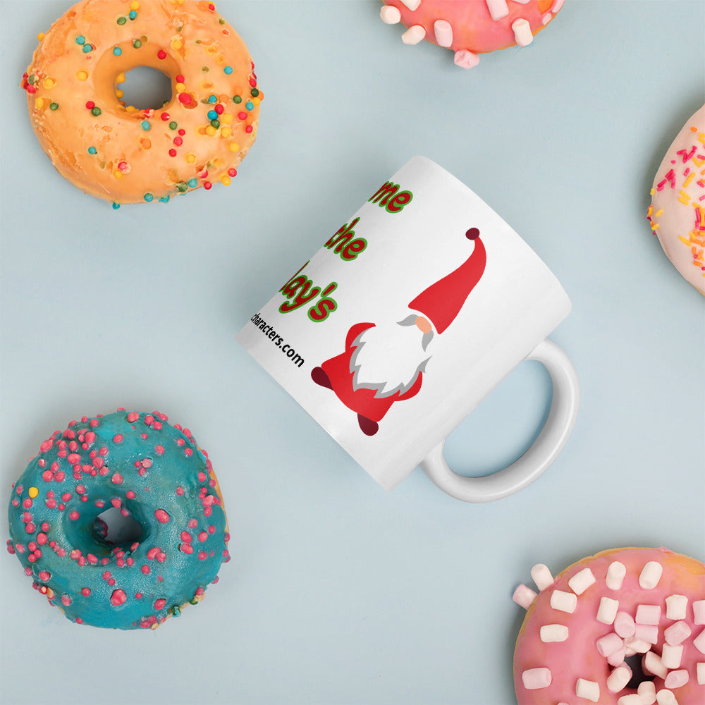 Gnome for the Holiday's mug available in 3 sizes- 11, 15, and 20 oz