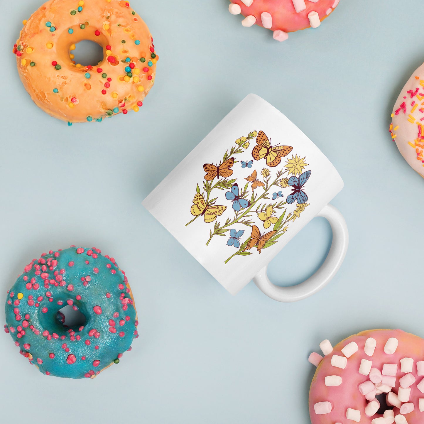 I Love Spring White glossy mug