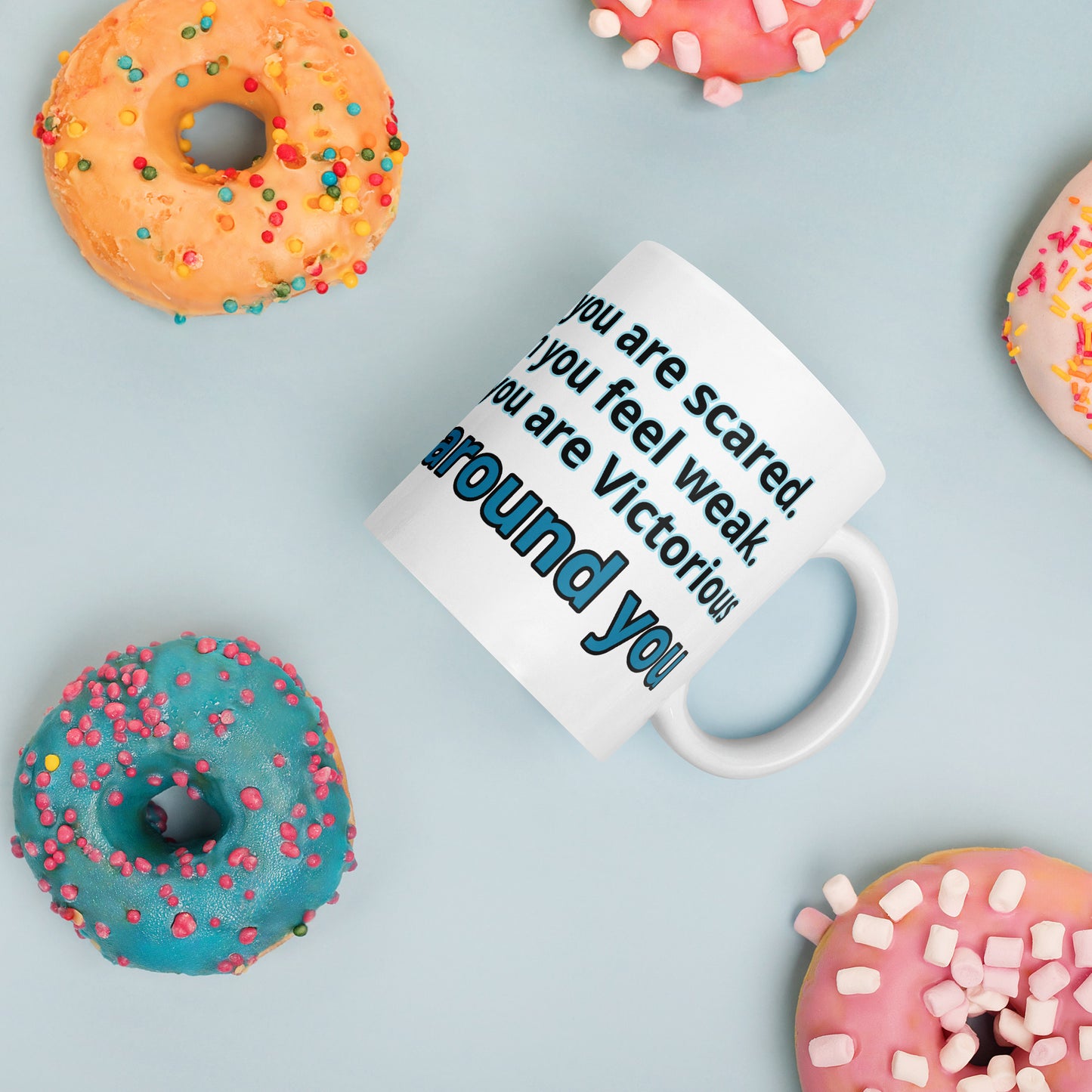 Positive and Inspiring White glossy mug