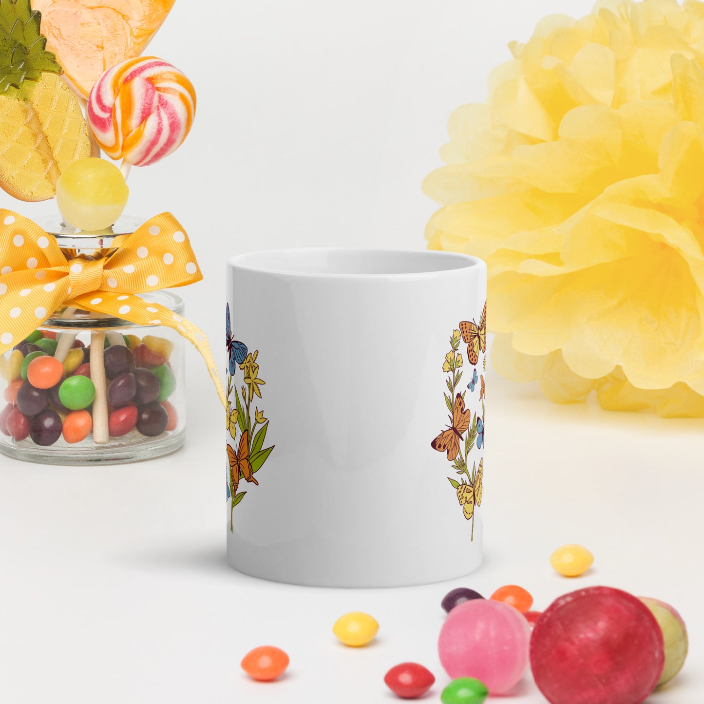 I Love Spring White glossy mug