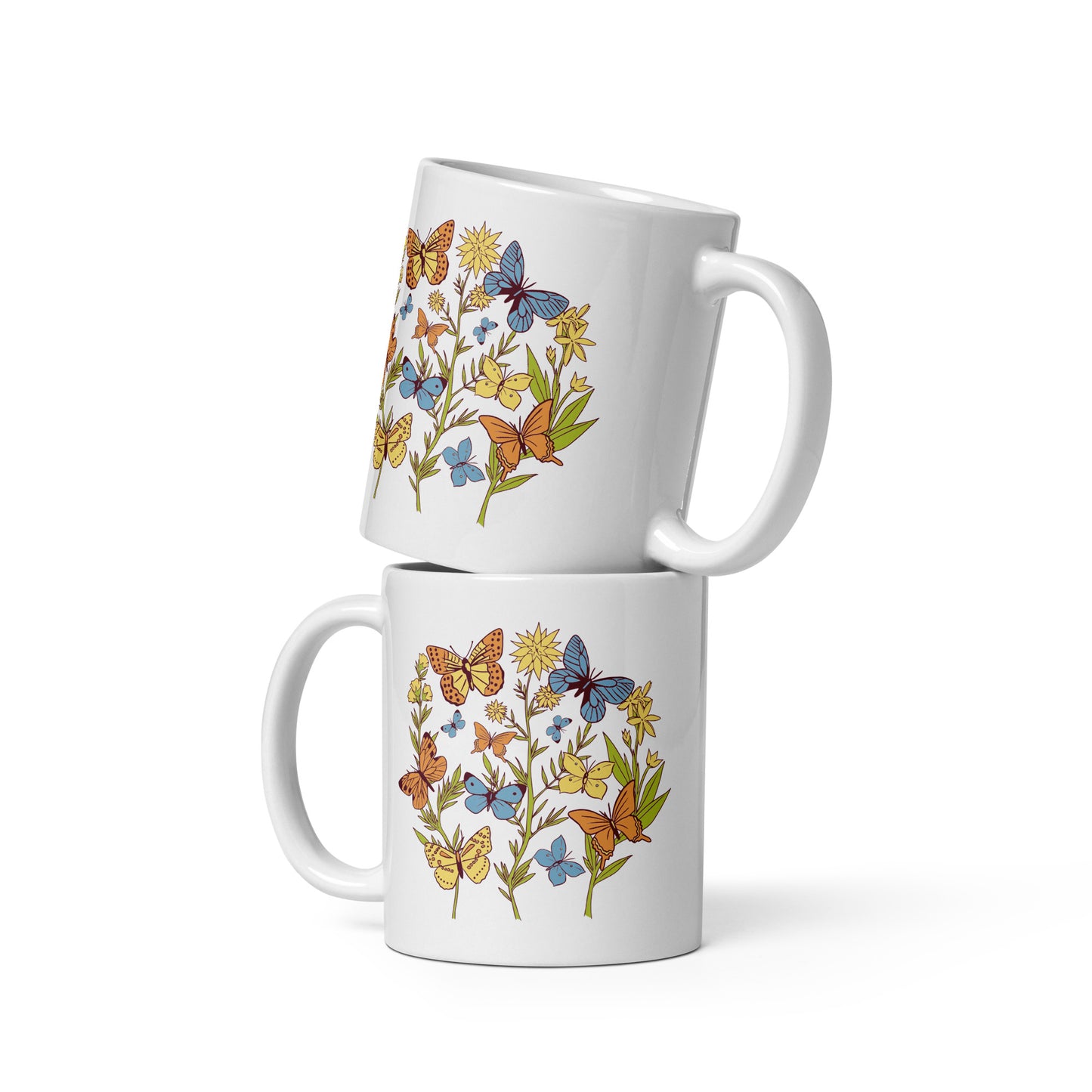 I Love Spring White glossy mug