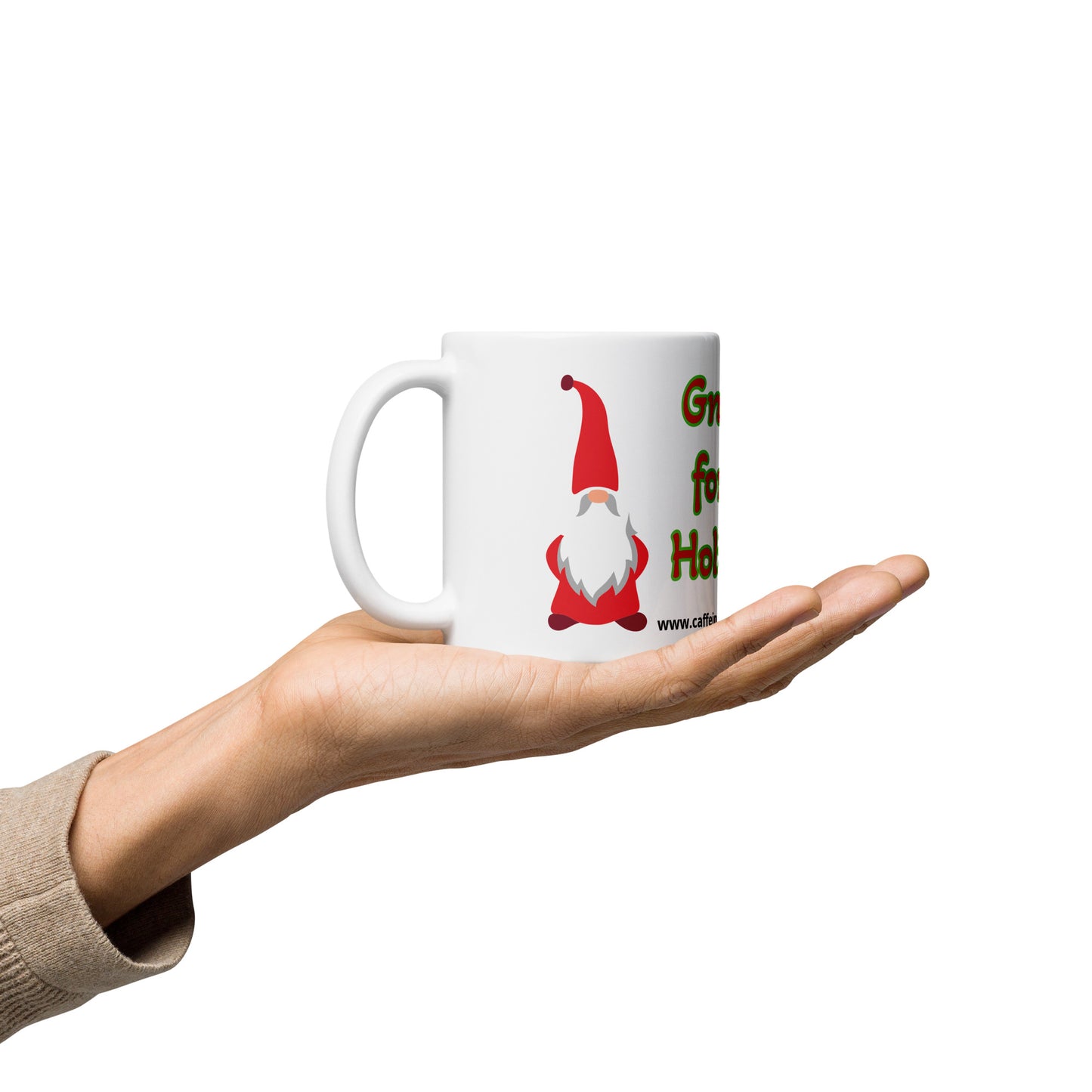 Gnome for the Holiday's mug available in 3 sizes- 11, 15, and 20 oz