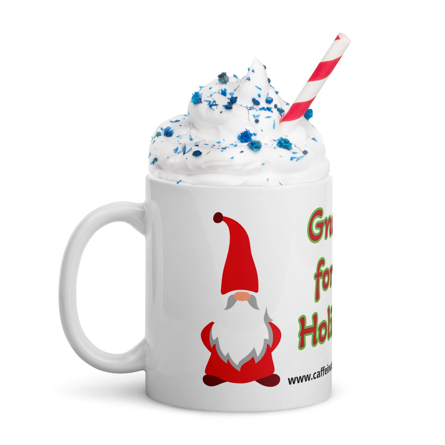 Gnome for the Holiday's mug available in 3 sizes- 11, 15, and 20 oz