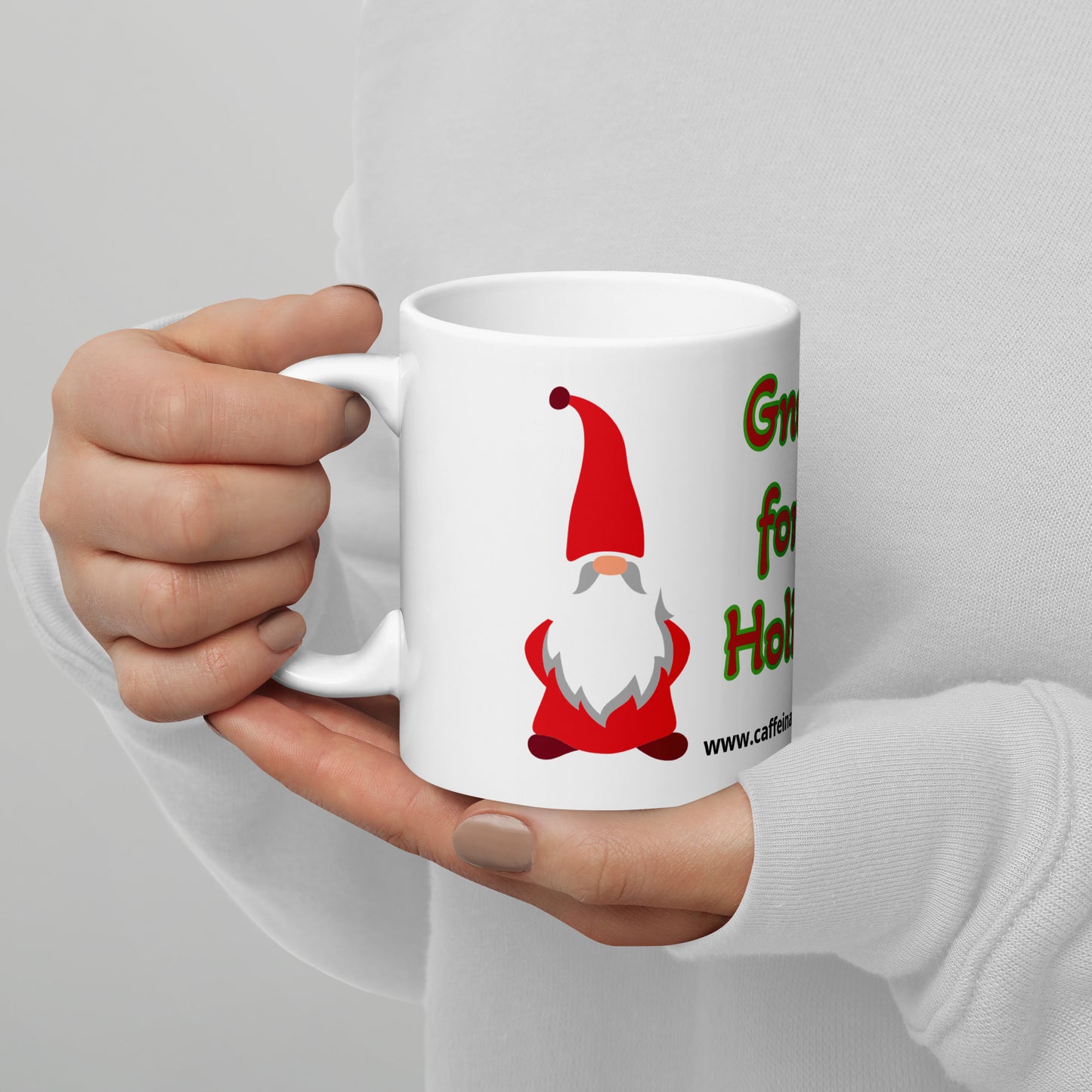 Gnome for the Holiday's mug available in 3 sizes- 11, 15, and 20 oz