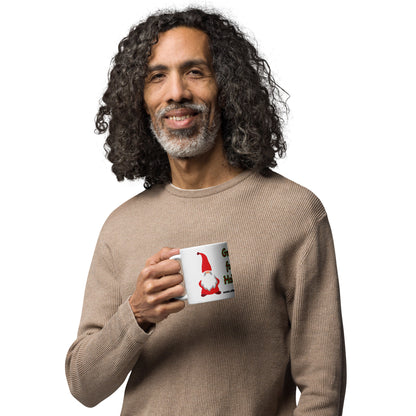 Gnome for the Holiday's mug available in 3 sizes- 11, 15, and 20 oz