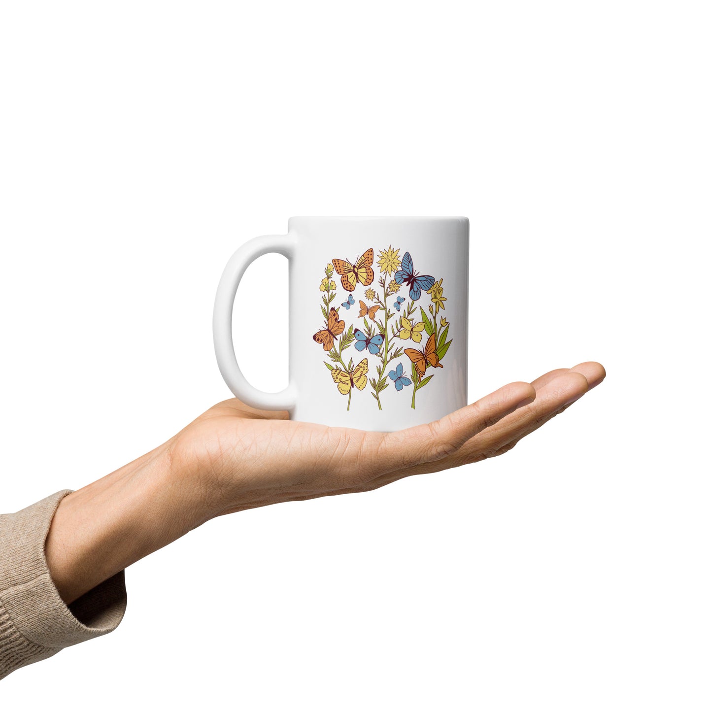 I Love Spring White glossy mug