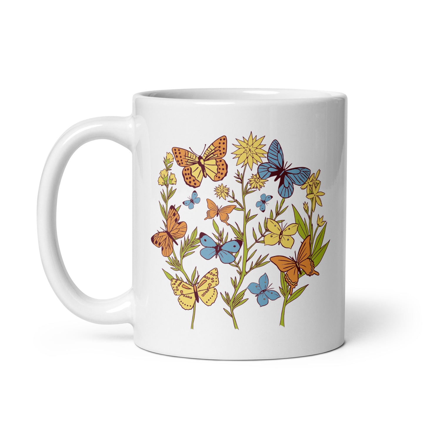 I Love Spring White glossy mug