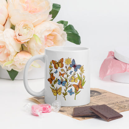 I Love Spring White glossy mug