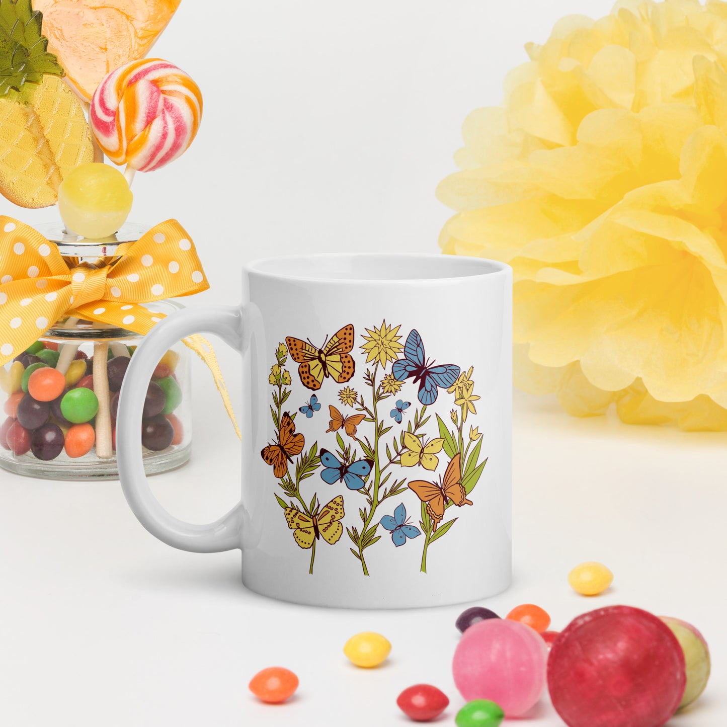 I Love Spring White glossy mug
