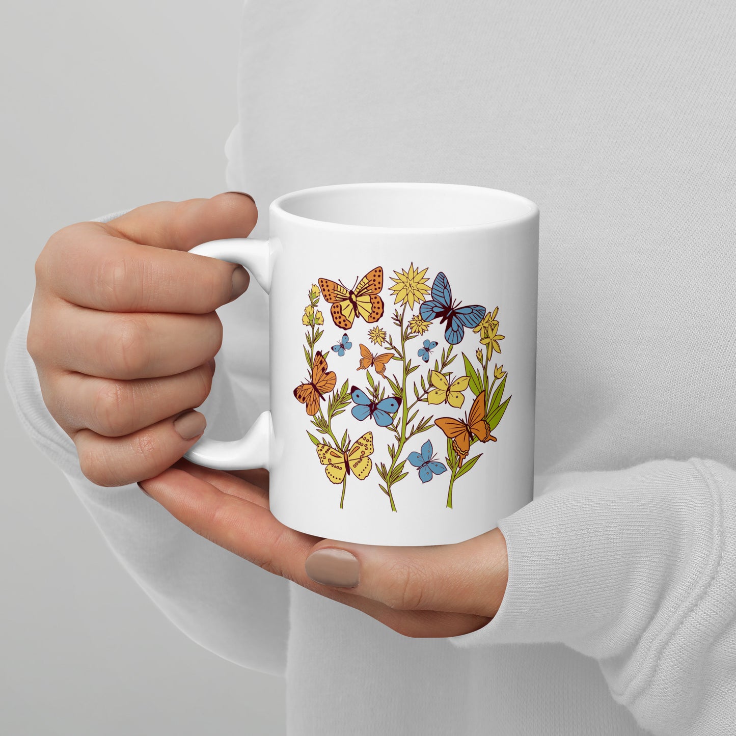 I Love Spring White glossy mug