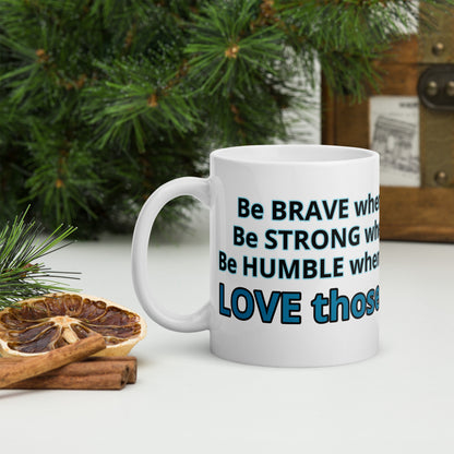 Positive and Inspiring White glossy mug