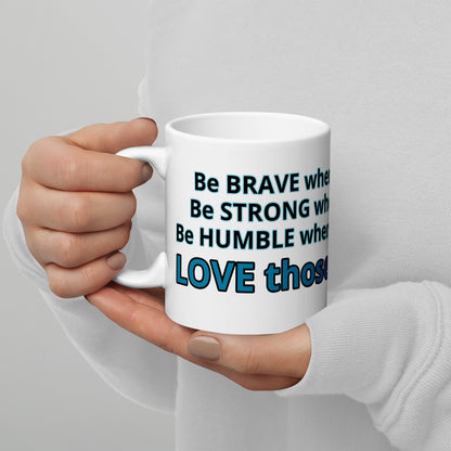 Positive and Inspiring White glossy mug