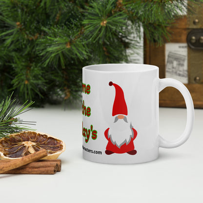 Gnome for the Holiday's mug available in 3 sizes- 11, 15, and 20 oz