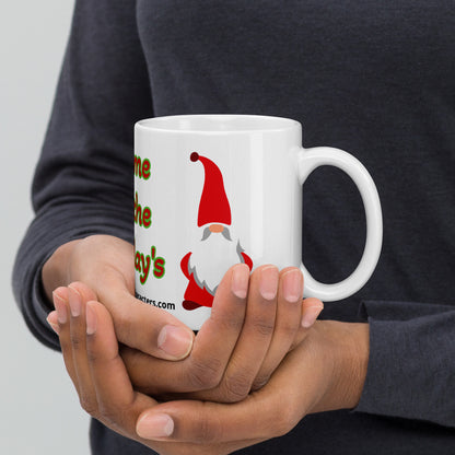 Gnome for the Holiday's mug available in 3 sizes- 11, 15, and 20 oz
