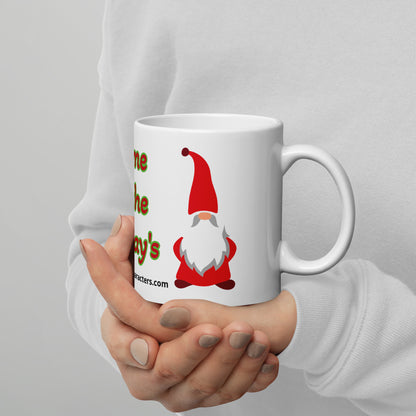 Gnome for the Holiday's mug available in 3 sizes- 11, 15, and 20 oz