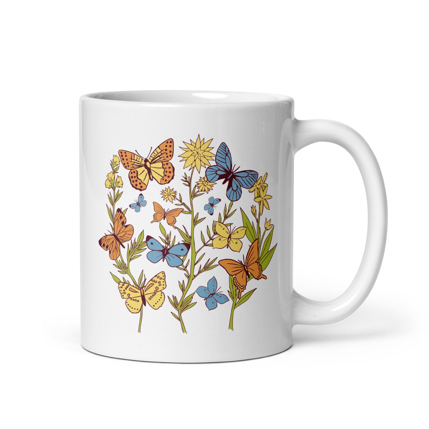 I Love Spring White glossy mug