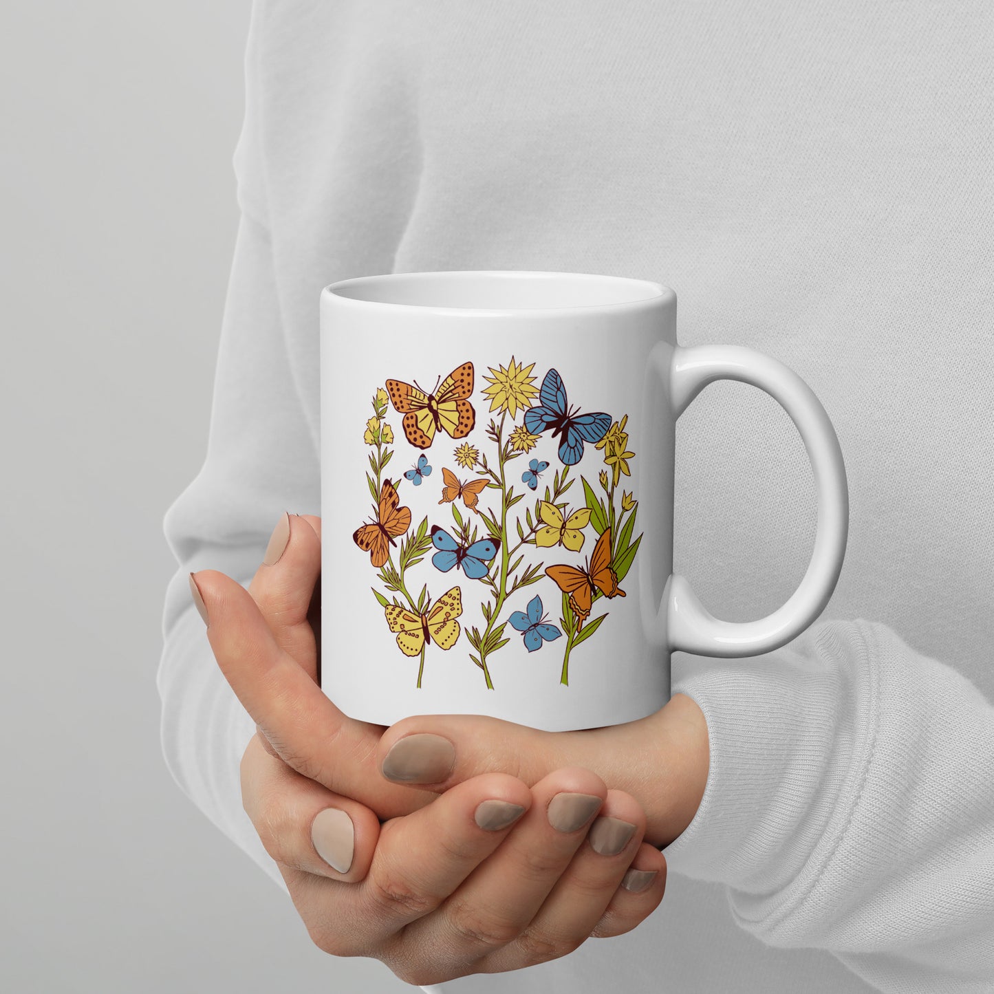 I Love Spring White glossy mug