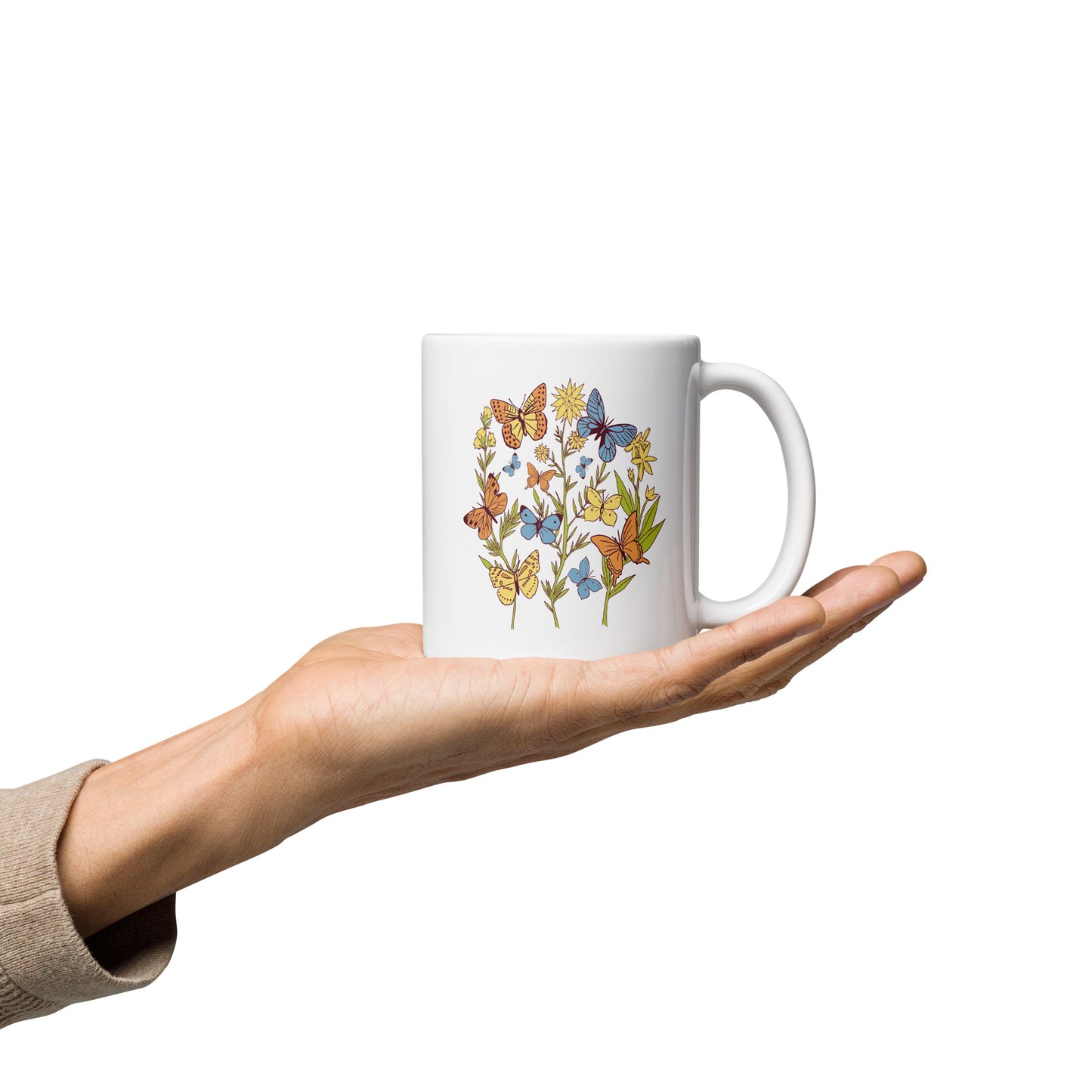 I Love Spring White glossy mug