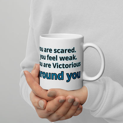 Positive and Inspiring White glossy mug