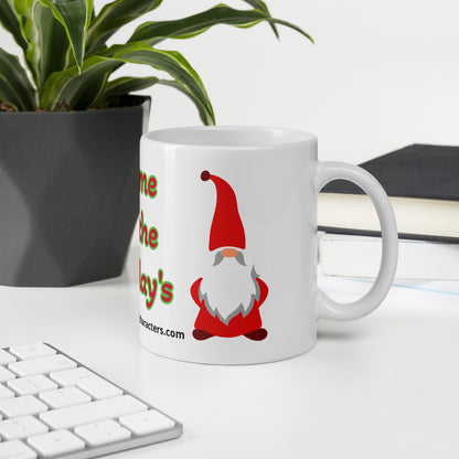 Gnome for the Holiday's mug available in 3 sizes- 11, 15, and 20 oz
