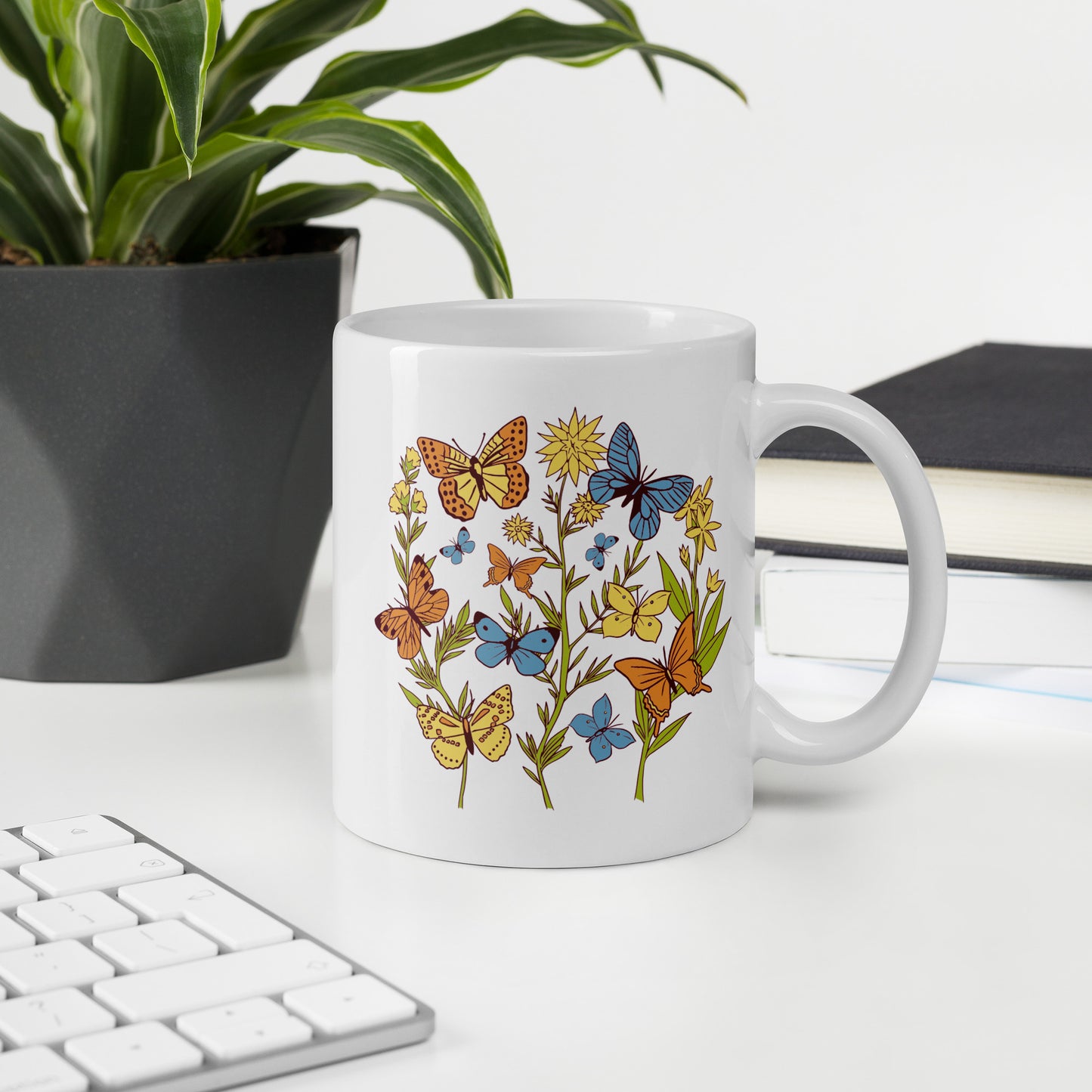 I Love Spring White glossy mug