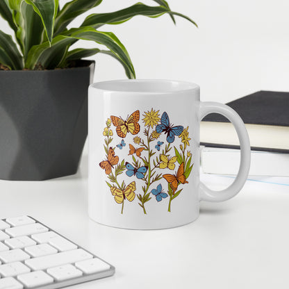 I Love Spring White glossy mug