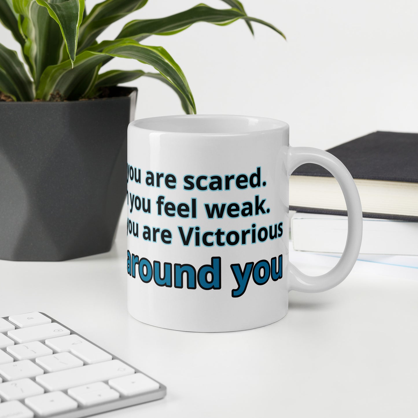 Positive and Inspiring White glossy mug