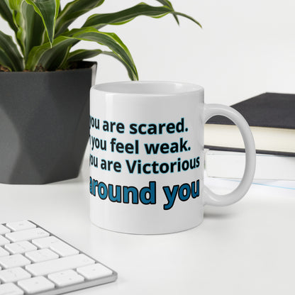 Positive and Inspiring White glossy mug