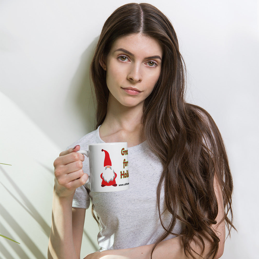 Gnome for the Holiday's mug available in 3 sizes- 11, 15, and 20 oz