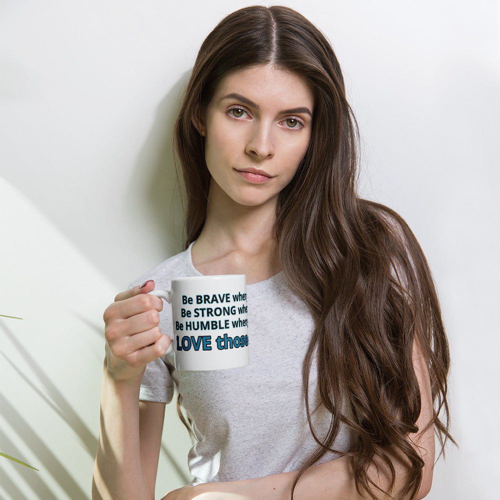 Positive and Inspiring White glossy mug