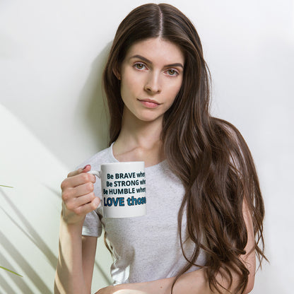 Positive and Inspiring White glossy mug